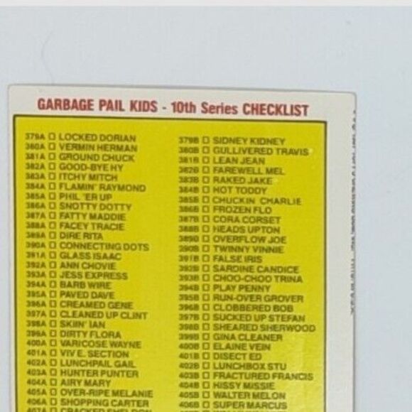 Vintage Garbage Pail Kids 384b Hot Toddy ERRORS! 1987 Card 2 Printing ERRORS! - Picture 3 of 3